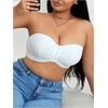 image:imageGORGLITTER Womens Plus Size Front Closure Strapless Bra Push Up BralettesPure White