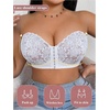 image:imageGORGLITTER Womens Plus Size Front Closure Strapless Bra Push Up BralettesSolid White