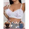 image:imageGORGLITTER Womens Plus Size Front Closure Strapless Bra Push Up BralettesSolid White
