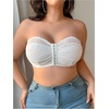 image:imageGORGLITTER Womens Plus Size Front Closure Strapless Bra Push Up BralettesWhite