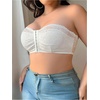 image:imageGORGLITTER Womens Plus Size Front Closure Strapless Bra Push Up BralettesWhite