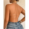image:imageGORGLITTER Womens Strapless Backless Sticky Bra Push Up Cut Out Reusable Lifting Bras with Clear StrapApricot