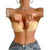 image:imageGORGLITTER Womens Strapless Backless Sticky Bra Push Up Cut Out Reusable Lifting Bras with Clear StrapApricot