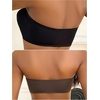 image:imageGORGLITTER Womens Strapless Push Up Bras 2 Piece Front Closure Ruched Bandeau Bras Wireless BralettesBlack and Brown