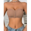 image:imageGORGLITTER Womens Strapless Push Up Bras 2 Piece Front Closure Ruched Bandeau Bras Wireless BralettesMulticolor