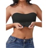 image:imageGORGLITTER Womens Front Closure Strapless Bandeau Bra Seamless BraletteBlack