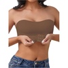 image:imageGORGLITTER Womens Front Closure Strapless Bandeau Bra Seamless BraletteCoffee Brown