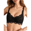 image:imageGORGLITTER Womens Full Coverage Underwire Bras Double Layer Lace Supportive Push Up Bra Sexy Eyelash Sheer Lingerie TopBlack