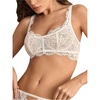image:imageGORGLITTER Womens Full Coverage Underwire Bras Double Layer Lace Supportive Push Up Bra Sexy Eyelash Sheer Lingerie TopWhite
