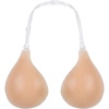 image:imageGORGLITTER Womens Halter Strapless Sticky Bra Nipple Covers Invisible Adhesive Silicone Push Up No Show Bras Clear StrapApricot
