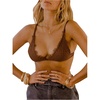 image:imageGORGLITTER Womens Lace Triangle Bralette Mesh Wireless Unlined Non Padded Bralettes Everyday BrasMocha Brown