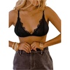 image:imageGORGLITTER Womens Lace Triangle Bralette Sexy Sheer Cute Y2K Wireless BrasBlack