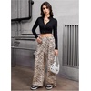 image:imageGORGLITTER Womens Cheetah Print Pants Leopard Straight Leg SweatpantsApricot