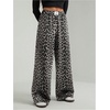 image:imageGORGLITTER Womens Cheetah Print Pants Leopard Straight Leg SweatpantsBlack