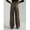 image:imageGORGLITTER Womens Cheetah Print Pants Leopard Straight Leg SweatpantsBrown