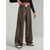 image:imageGORGLITTER Womens Cheetah Print Pants Leopard Straight Leg SweatpantsBrown