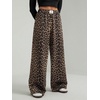 image:imageGORGLITTER Womens Cheetah Print Pants Leopard Straight Leg SweatpantsBrown