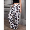 image:imageGORGLITTER Womens Cheetah Print Pants Leopard Straight Leg SweatpantsWhite Cow Print