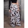 image:imageGORGLITTER Womens Cheetah Print Pants Leopard Straight Leg SweatpantsWhite Cow Print