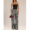 image:imageGORGLITTER Womens Cheetah Print Pants Leopard Straight Leg SweatpantsWhite and Black