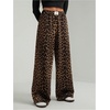 image:imageGORGLITTER Womens Cheetah Print Pants Leopard Straight Leg SweatpantsYellow
