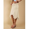 image:imageGORGLITTER Womens Elastic Ruched Asymmetrical Flowy Handkerchief Hem SkirtApricot