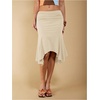 image:imageGORGLITTER Womens Elastic Ruched Asymmetrical Flowy Handkerchief Hem SkirtApricot