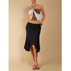 image:imageGORGLITTER Womens Elastic Ruched Asymmetrical Flowy Handkerchief Hem SkirtBlack