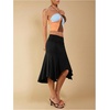 image:imageGORGLITTER Womens Elastic Ruched Asymmetrical Flowy Handkerchief Hem SkirtBlack