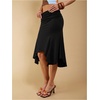 image:imageGORGLITTER Womens Elastic Ruched Asymmetrical Flowy Handkerchief Hem SkirtBlack