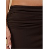 image:imageGORGLITTER Womens Elastic Ruched Asymmetrical Flowy Handkerchief Hem SkirtBrown