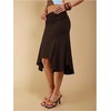 image:imageGORGLITTER Womens Elastic Ruched Asymmetrical Flowy Handkerchief Hem SkirtBrown