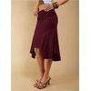 image:imageGORGLITTER Womens Elastic Ruched Asymmetrical Flowy Handkerchief Hem SkirtBurgundy