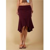 image:imageGORGLITTER Womens Elastic Ruched Asymmetrical Flowy Handkerchief Hem SkirtBurgundy