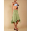 image:imageGORGLITTER Womens Elastic Ruched Asymmetrical Flowy Handkerchief Hem SkirtGreen
