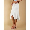 image:imageGORGLITTER Womens Elastic Ruched Asymmetrical Flowy Handkerchief Hem SkirtWhite