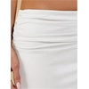 image:imageGORGLITTER Womens Elastic Ruched Asymmetrical Flowy Handkerchief Hem SkirtWhite