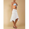 image:imageGORGLITTER Womens Elastic Ruched Asymmetrical Flowy Handkerchief Hem SkirtWhite