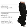 image:imageGORGLITTER Womens Parachute Baggy Hiking Wide Leg Track Cargo PantsBlack