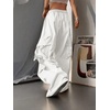 image:imageGORGLITTER Womens Parachute Baggy Hiking Wide Leg Track Cargo PantsCream White