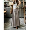 image:imageGORGLITTER Womens Plaid Maxi Skirt Gingham Drop Waist Y2k Fall SkirtsBrown and White