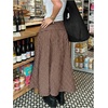 image:imageGORGLITTER Womens Plaid Maxi Skirt Gingham Drop Waist Y2k Fall SkirtsBrown and White