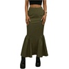 image:imageGORGLITTER Womens Ruffle Maxi Pencil Skirts High Waisted Long SkirtArmy Green