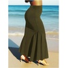 image:imageGORGLITTER Womens Ruffle Maxi Pencil Skirts High Waisted Long SkirtArmy Green
