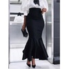 image:imageGORGLITTER Womens Ruffle Maxi Pencil Skirts High Waisted Long SkirtBlack