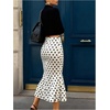 image:imageGORGLITTER Womens Ruffle Maxi Pencil Skirts High Waisted Long SkirtBlack and White Polka