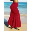 image:imageGORGLITTER Womens Ruffle Maxi Pencil Skirts High Waisted Long SkirtRed
