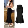 image:imageGORGLITTER Womens Ruffle Maxi Pencil Skirts High Waisted Long SkirtSolid Black