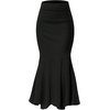 image:imageGORGLITTER Womens Ruffle Maxi Pencil Skirts High Waisted Long SkirtSolid Black