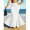 image:imageGORGLITTER Womens Ruffle Maxi Pencil Skirts High Waisted Long SkirtWhite